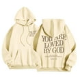 thumbnail image 3 of Jesus Loves You Hoodie Christian Faith Sweatshirts Gift for Women Men Oversized Long Sleeve Pullover Tops Y2K Streetwear, Beige, 3 of 5
