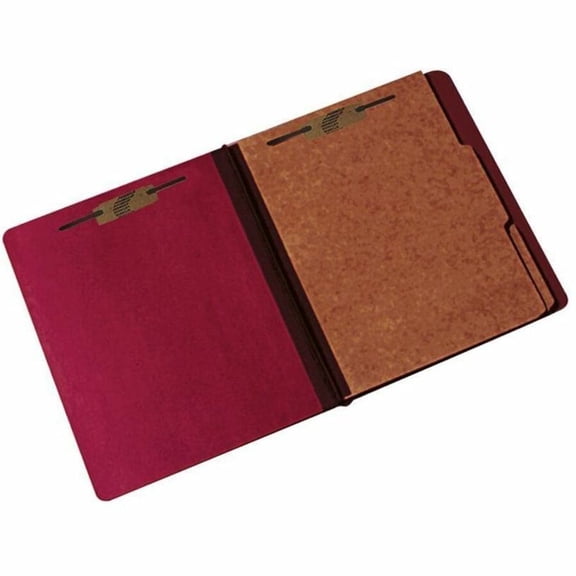 AbilityOne SKILCRAFT Pressboard Classification Folder Letter Size 2 Dividers Earth Red
