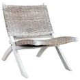 thumbnail image 3 of vidaXL Chair Accent Camping Chair Natural Kubu Rattan and Solid Wood Mahogany, 3 of 3