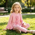 thumbnail image 3 of ZIXKCGDSE Girls 2 Piece Outfits Cute Floral Long Sleeve Top and Pants Vacation Going Out Size 6 Years, 3 of 5