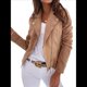 thumbnail image 2 of Chaquetas de Sintético para Mujer, de Gamuza, Conjuntos de Moda de 2025, Chaqueta Motera Corta con Cremallera, Prendas de Abrigo Caqui L, 2 of 9