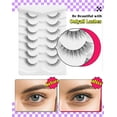 thumbnail image 4 of Natural Lashes Wispy Lashes Natural Look False Eyelashes Natural Flared Eyelashes False Eye Lashes Soft Fluffy Lashes 7 Pairs D-K06, Black, 4 of 17