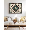 thumbnail image 4 of Red Teal Brown Southwestern Wall Art for Living Room,Canvas Picture Wall Decor for Bathroom Bedroom,Ethnic Geometric Boho Retro Painting Artwork for Office Kitchen Hallway Dining Room Decor 16"x20", 4 of 8