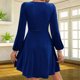 thumbnail image 5 of mfyjkho Vestidos de tallas grandes, Vestido de terciopelo de manga larga con escote en V y elegante falda doblada para mujer, vestido de noche para baile. Vestidos para invitadas de boda para mujer l, 5 of 6