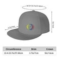 thumbnail image 2 of DouZhe Flat Brim Cap Snapback Hat, Sun Light Face Prints Adjustable Gray Adult Baseball Cap, 2 of 6