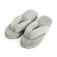 thumbnail image 3 of Cozy Slippers Slides for Women Comfortable Furry Spa Cozy Slip On Flip Flops Open Toe, 6.5-7.5, Gray, 3 of 8