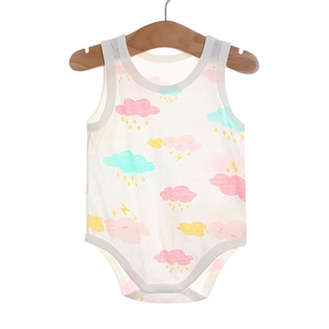 JDQJBZ Combinaison Décontractée pour Bébé Fille, Été, Sans Manches, Imprimé Floral, Couleur Unie, Justaucorps en Coton