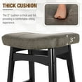 thumbnail image 6 of MF Studio 24 inch Wooden Count Stool for Kitchen, Backless Saddle Faux Leather Bar Stool, Gray, 6 of 9