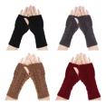 thumbnail image 1 of 4 Par Guantes Sin Dedos Mujer Invierno Frío Regalos Navidad, 1 of 8