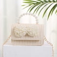thumbnail image 2 of xiaxaixu Ladies Simple Bowknot Straw Bag Portable Dual-purpose Holiday Photo Versatile Messenger Bag, 2 of 7