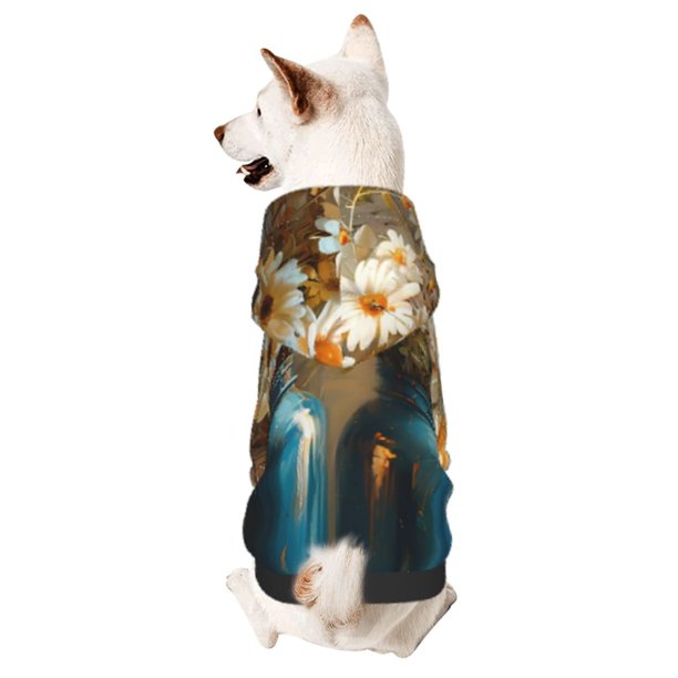Fotbe Rustic Daisy Mason Jars Sudadera con Estampado para Perros Pequeños – Suéter con Capucha para Mascotas, Tela Suave de Forro Polar con Bolsillo-Medium