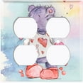 thumbnail image 2 of Metal Light Switch Wall Plate Outlet Cover (Love Friend Purple Teddy Bear Heart Pillow - Double Duplex), 2 of 2
