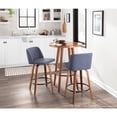 thumbnail image 5 of Set of 2 Gray Fabric with Wood Legs and Chrome Footrest Toriano Counter Barstools 35", 5 of 13
