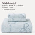 thumbnail image 5 of Blue Duvet Cover Queen Size with Bowknot Jacquard Design, Soft and Elegant Boho Bedding Set, Luxurious Craftsmanship for a Stylish Bedroom, 5 of 8