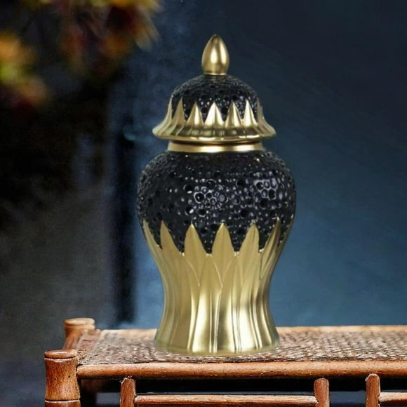 Elodie Ceramic Ginger Jar Art Crafts Vase with Lid for Wedding Dining Table Cabinet
