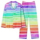FAIWAD Ensemble Pyjama Imprimé à Rayures pour Chemises et Pantalons Longs à Manches Longues – image 1 sur 3