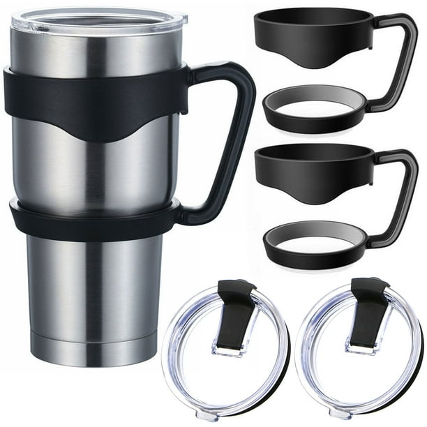 2 Set Tumbler Handle Spill Proof Splash Resistant Lid For Ozark Trail 30 Ounce Rtic Sic Yeti Rambler And More 30oz Walmart Com Walmart Com