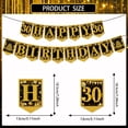 thumbnail image 5 of Mxdfafa 39Pcs 30th Birthday Decorations Kit Black Gold Glitter Party Supplies with Banner,Balloons,Backdrop,Honeycomb Centerpieces,Hanging Swirls for Men Women 30th Bday Anniversary Celebration, 5 of 7