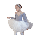 thumbnail image 2 of ‌LYMAYTER ‌Toddler Girls Long Sleeve Ballet Leotard Tutu Dress for 3Y-11Y Ballerina Dance Outfit, 2 of 8