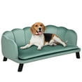 thumbnail image 2 of PawHut Pearl Design Pet Sofa for Medium and Large Sized Dogs, Pet Bed with Cushion and Solid Wood Legs, Green, 2 of 9