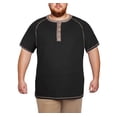 thumbnail image 4 of GIRUNS Big and Tall Henley Shirts for Men Short Sleeve Cotton Casual T Shirt with Button Placket Black 3X, 4 of 6