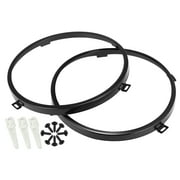 Unique Bargains 1 Set 7" Round Windshield Hinge Headlight Ring Mount Brackets for Jeep Wrangler 2007-2018