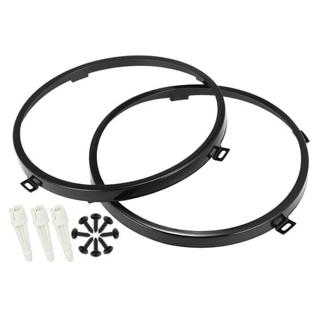 Unique Bargains 1 Set 7" Round Windshield Hinge Headlight Ring Mount Brackets for Jeep Wrangler 2007-2018