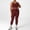 Red, variant on PISONIC Workout Sets for Women 2 Piece Plus Size Sports Bra and High Waist Leggings Yoga Outfits