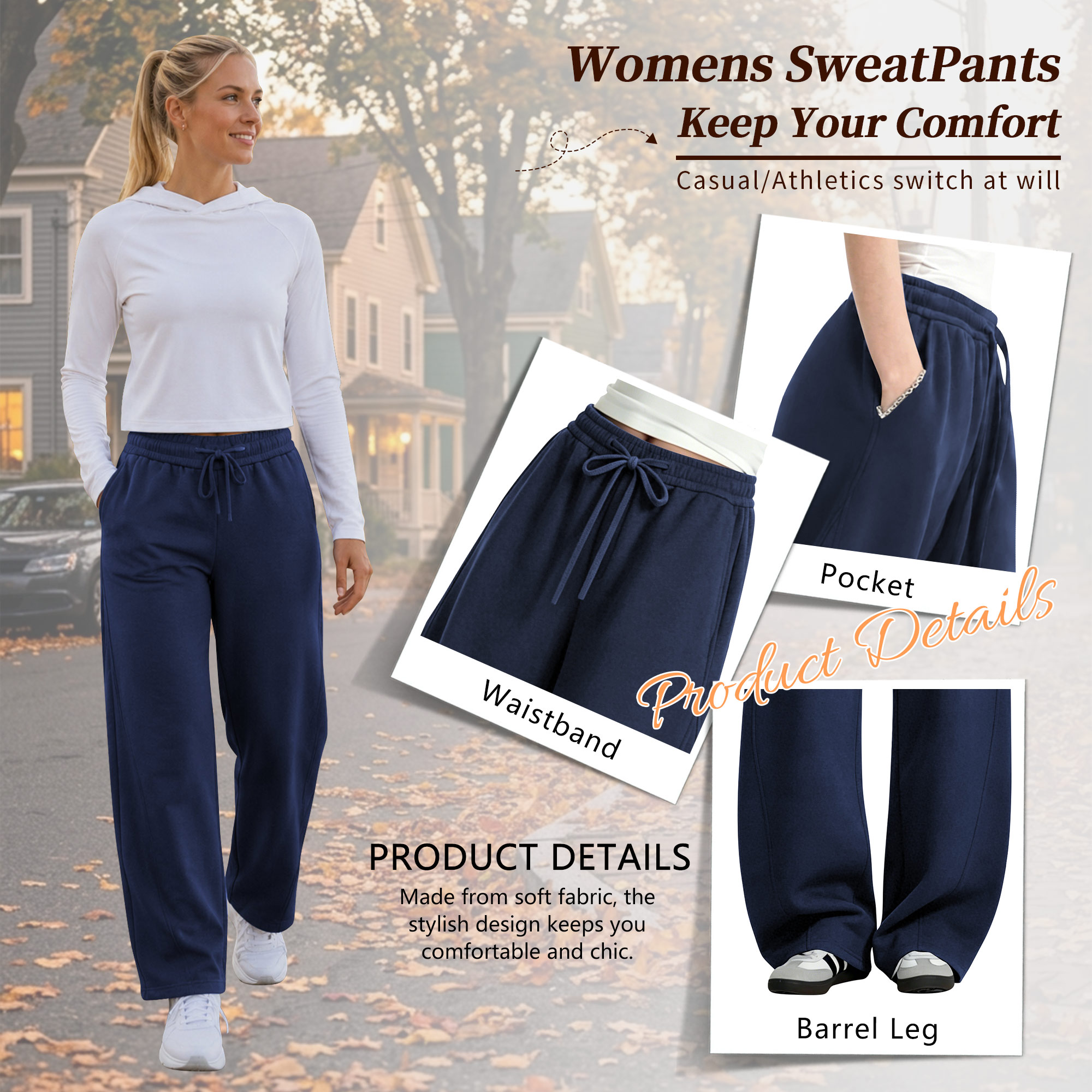 Temofon Women's Barrel Leg Sweatpants photo 5