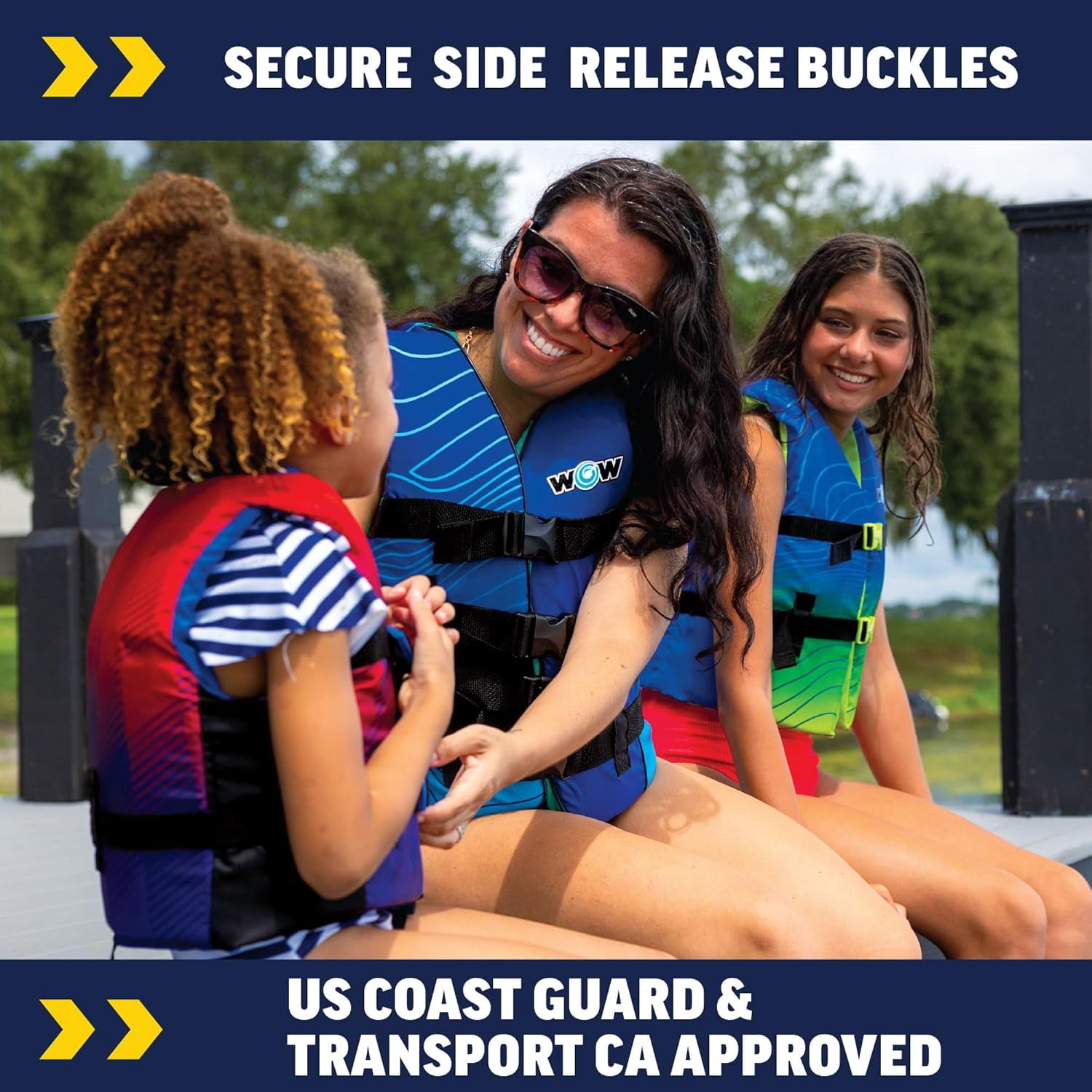 WOW SPORTS Polyester Life Vest Child, USCG Approved, Boating, Swimming, Watersports