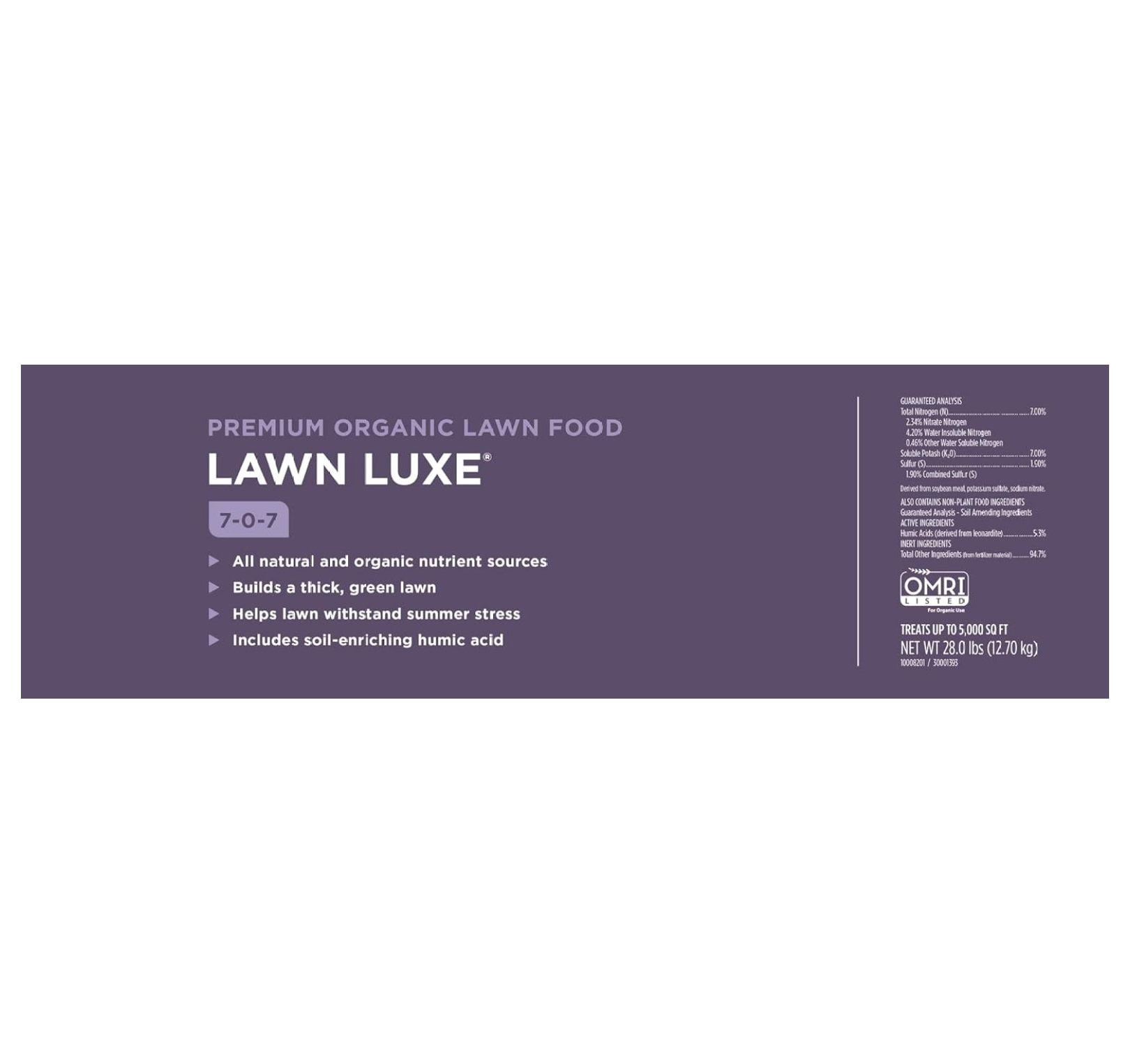 Lawn Luxe 7-0-7 100% Organic Summer Grass Fertilizer 28 lb Bag Covers 5,000 sq ft…
