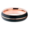 thumbnail image 2 of Silly Kings Jewelry Tungsten Wedding Band Rose Gold Tungsten Ring 6mm Black Tungsten Center Groove Comfort Fit (10), 2 of 3