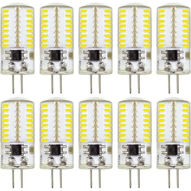 Krydderi Forekomme Symphony G4 LED Bulb Dimmable Cool White 6000K 110V-130V (Not Low Voltage 12V)3W 20W  30W Halogen Equivalent Bi-Pin Base Lamp (Pack of 10) - Walmart.com