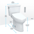 thumbnail image 2 of TOTO® Drake® Transitional WASHLET®+ Two-Piece Elongated 1.28 GPF TORNADO FLUSH® Toilet with Auto Flush, Cotton White - MW7863056CEGA#01, 2 of 5