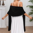 thumbnail image 2 of HNMKIU Elegant Velvet For Wedding And Evening Events A Soft Shawl Scarf For Bridesmaids And Guests Black,One Size, 2 of 6