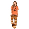 thumbnail image 2 of Grblisyd Halloween Matching Family Pajamas Set Cute Cartoon Graphic Print Mommy and Me Matching Outfits Soft Nightwear for Family, 2 of 6