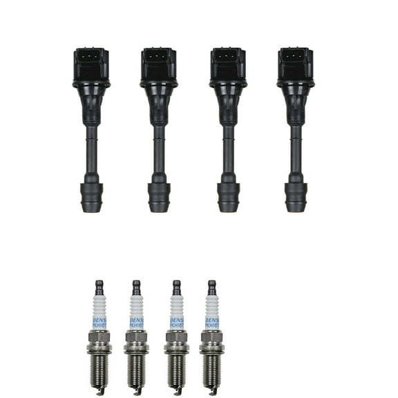 Set of 4 ISA Ignition Coils & 4 Denso Spark Plugs for 2002-2006 Nissan Altima 2.5L Replacement for UF350