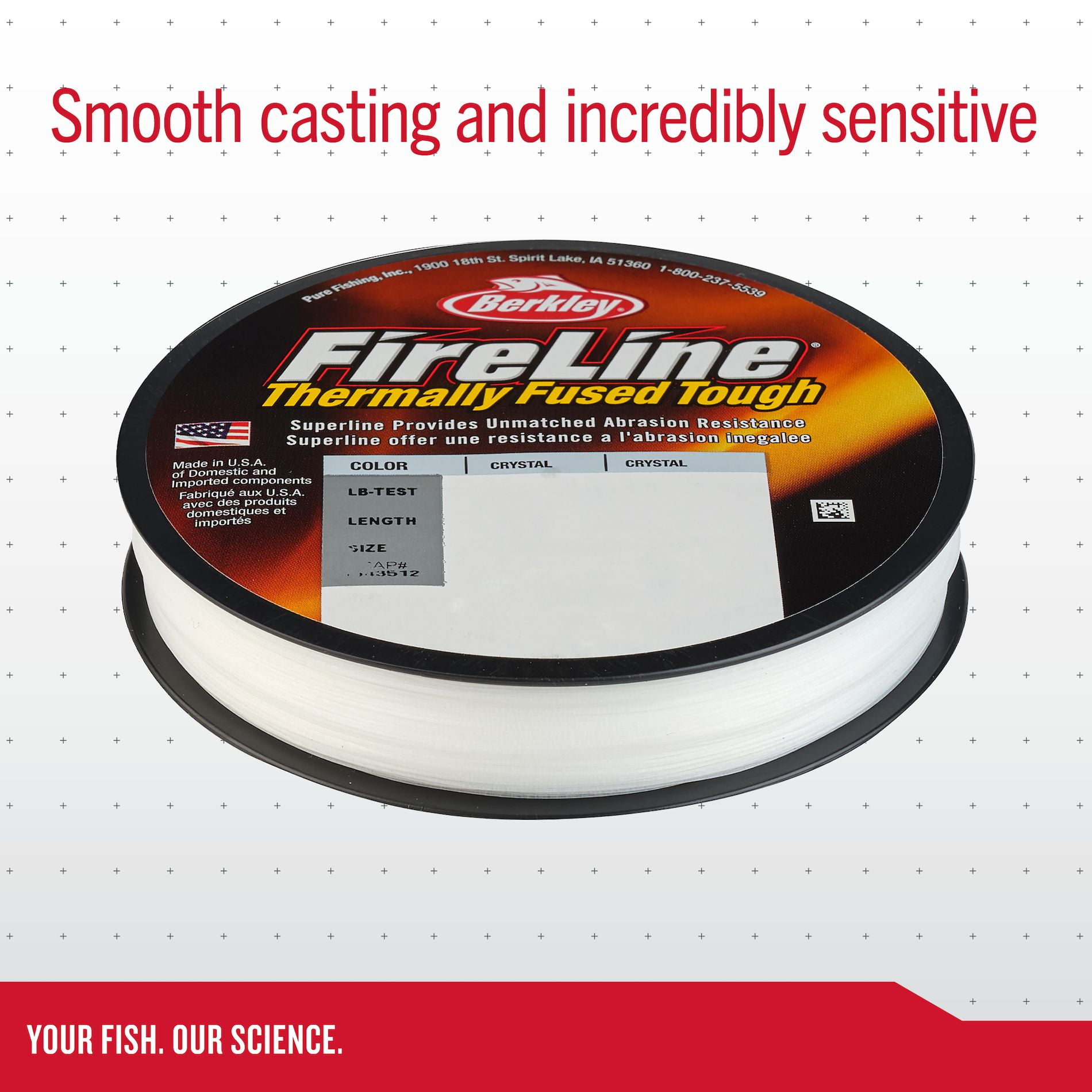 Berkley FireLine® Fishing Line, Crystal, 17 lb Test Strength, 125 yd