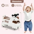 thumbnail image 3 of Babyjoy Ride on Toy Baby Dinosaur Sliding Car with 4 Universal Casters Under-Seat Storage White, 3 of 10