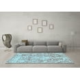 thumbnail image 3 of Ahgly Company Indoor Round Abstract Light Blue Modern Area Rugs, 4' Round, 3 of 4
