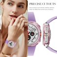 thumbnail image 3 of czcpp-[2-Pack] Case Compatible with Samsung Galaxy Watch 7 Ultra (47mm), Bling Rhinestone Diamond PC Protective Case Replacement Watch Cover for Women Men, 47mm, Pink + Transparent, 3 of 4