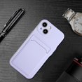 thumbnail image 5 of Funda de TPU a prueba de golpes con diseño de ranura para tarjetas para iPhone 13, color morado, 5 of 5