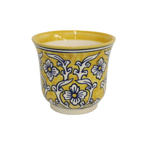 Home&Manor Ceramic Planter Yellow