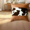 thumbnail image 5 of Btomtd 17.7x17.7 in Cow Pattern Pillow Case Trendy Decorative Pillow Cover for Car Pillows Sofa Cushions Living Room Home Gift Cushion Cover, Brown-A, 5 of 7