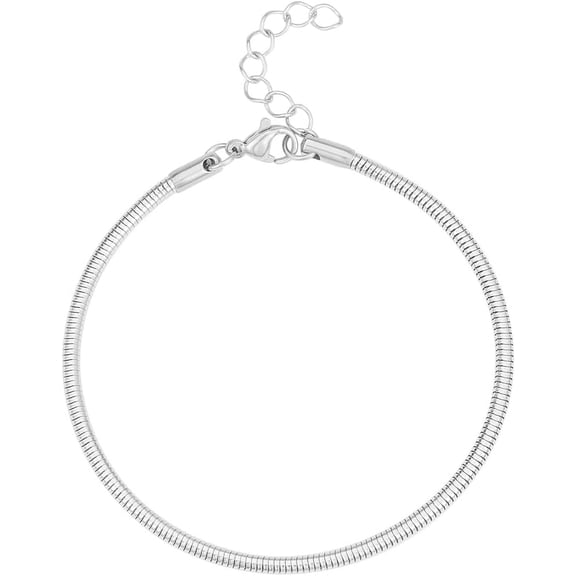 304 Stainless Steel Flat Snake Chain Bracelets Stainless Steel color 8 inch(20.2cm)