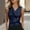 Navy, variant on Womens V Neck Satin Vest Tops Dressy Casual Sleeveless Shirts Wrap Waist Slim Fit Lightweight Button Summer Blouses Pink
