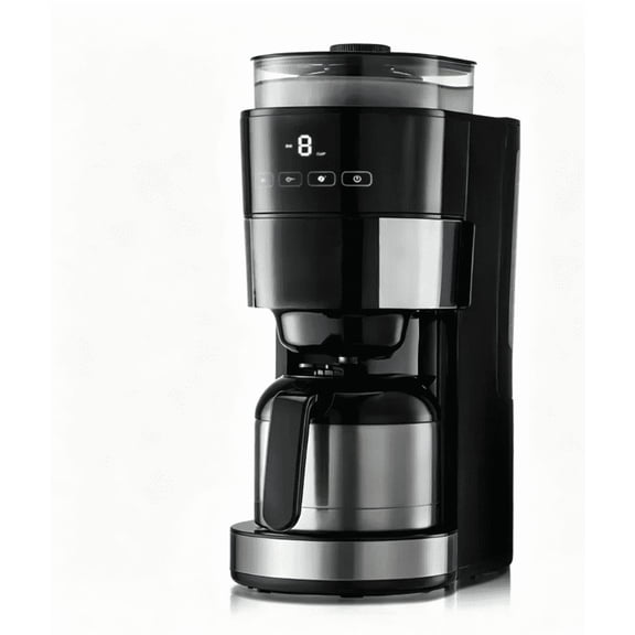 LANKANG 8 Cup Programmable Grind & Brew Coffee Maker with Built-In Grinder 24-Hour Auto Brew Timer Adjustable Grind & Strength Reusable Filter for Home Office Restaurant