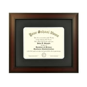 Mahogany Finish Infinity Diploma Frame with Black and Silver Mats by Celebration Frames (8.5 x 11)