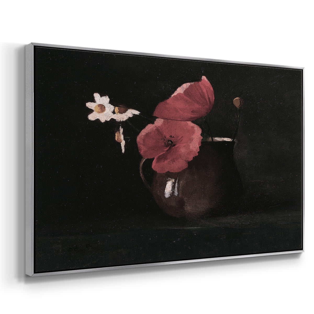 Vintage Botanical Print-XL By Wexford Home Framed in Silver Wood Gallery Wrapped Canvas 17 in. x 25 in.