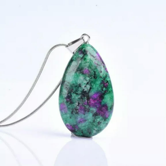 Natural Stone Teardrop Quartz Crystal Pendant Water Drop Chakra Necklace Healing